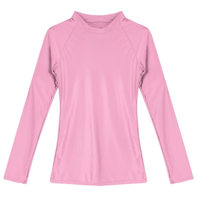 YIZYIF Womens Glossy Long Sleeve T-Shirt Seamless Nylon Spandex Tops for  Running Fitness Workout 
