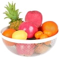 thumbnail image 2 of Metal Mesh Fruit Basket 10.5''Diameter Large Candy Bowl Large White Round Decorative Bowl for Kitchen Countertop Home (White), 2 of 5
