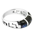 thumbnail image 3 of Greek Key Maze Abalone Shell Sterling Silver Ring-6, 3 of 4