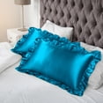 thumbnail image 3 of Unique Bargains Retro Satin Ruffle Pillowcases Envelope Closure 2pcs, 3 of 8