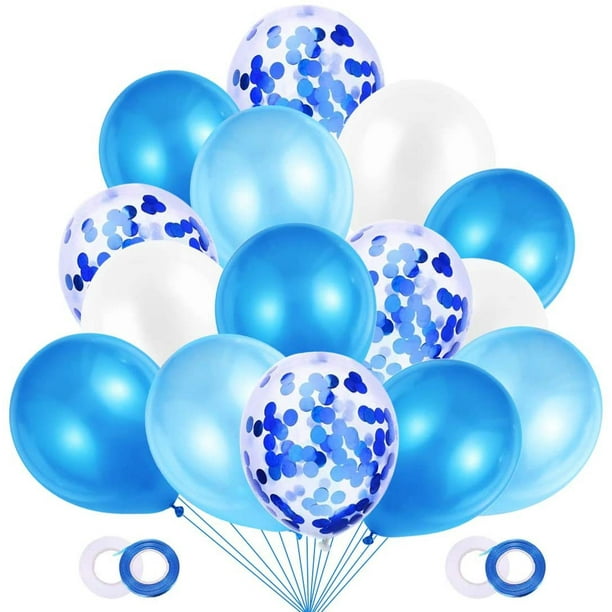Ballon Bleu Anniversaire,Ballon Bleu, Ballon Bleu et Blanc, 60 Pièces Ballons  Bleu Anniversaire, Bleu Ballons pour Mariage, Baby Shower,  Diplôme,Cérémonie Décorations de Fête (Bleu) 