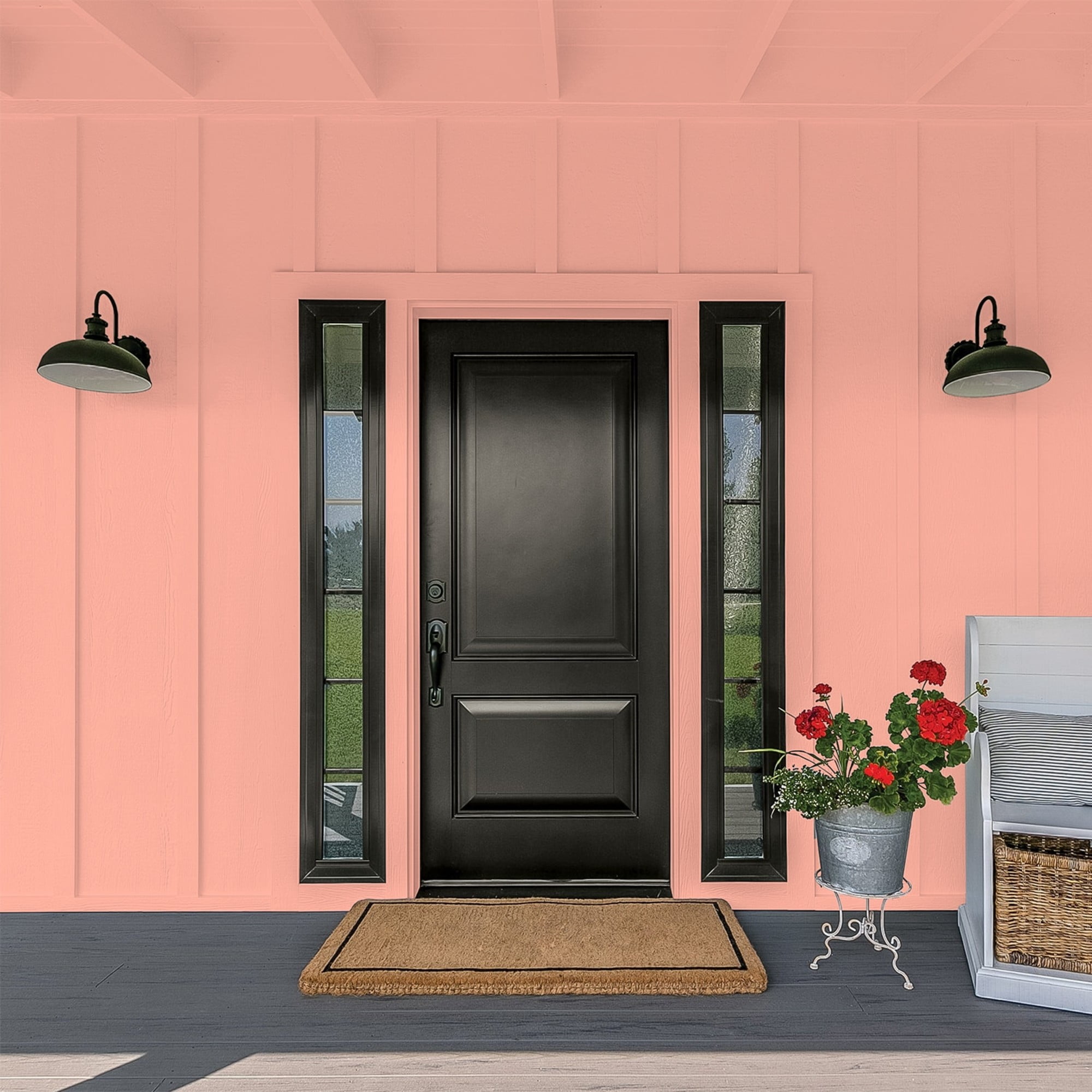 Glidden High Endurance Plus Coral Blush Flat Exterior Paint and Primer, 1 Gallon