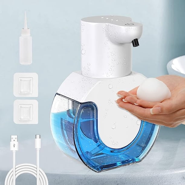 Dispensador de jabón automático montado en la pared Dispensador de jabón eléctrico sin contacto Dispensador de jabón de espuma ABS Dispensador de jabón con USB recargable IPX5 a prueba de agua (420ML TUNC Sencillez