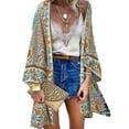thumbnail image 1 of WISEFIN Women Holiday Bohemia Floral Long Sleeve Cardigan Covers Ups Blouse Tops Size M-5XL, 1 of 2