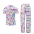thumbnail image 6 of TSOVTHRID Vintage Sunflower Print Women's Pajama Sets Pajama Women Soft Sleepwear with Long Pants Breathable Two-Piece Nightwear, M, 6 of 7