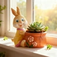 thumbnail image 3 of Yellow Yellow Resin Bunny Flower Pot Decor For Plants And Festive Home Accent, 3 of 6