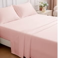 thumbnail image 2 of SLEEP ZONE 85gsm Bed Sheet Set, Microfiber Wrinkle-free Bedding set with 14" Pocket Pink, Full, 2 of 9