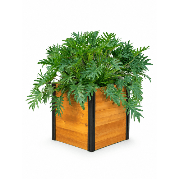Vita Mezza 22"x22"x22.5" Golden Brown Wood Solid Print Planter Boxes