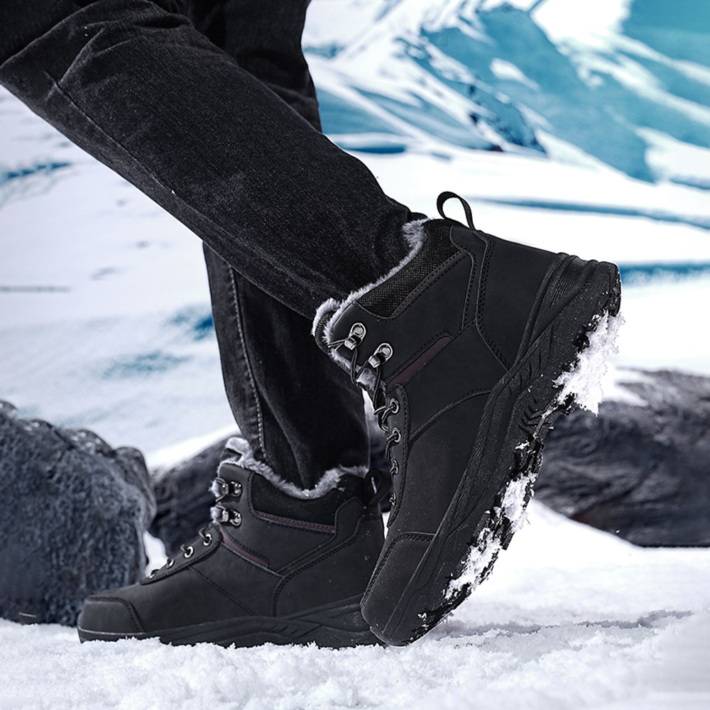 MeMoride Men's Waterproof Snow Boots with Faux Fur Lining photo 5