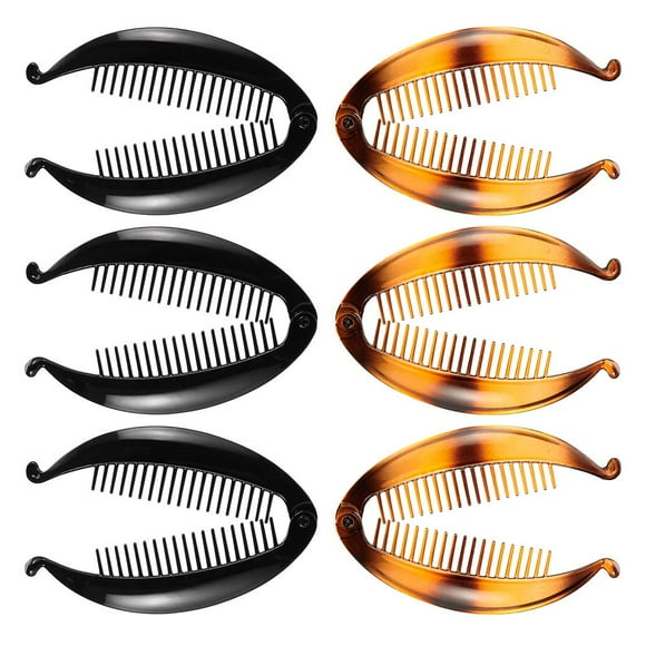 6 pieces banana clip, banana hair clip, fish-shaped hair clip, banana fish comb