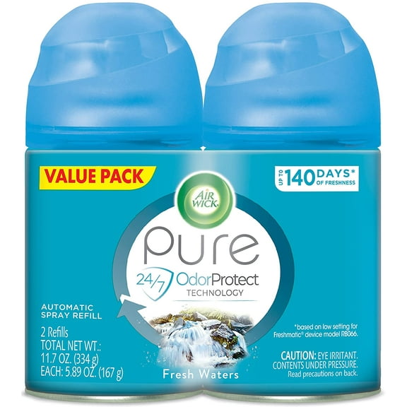 Air Wick Freshmatic 2 Refills Automatic Spray, Fresh Waters, 6.17 Ounce, Air Freshener