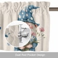 thumbnail image 6 of Father's Day Window Valance for Kitchen, Gnome Hold Blue Red Flowers Rod Pocket Short Curtain for Small Windows, Light Filtering Decorative Valance, 60 x 14 Inch, 1 Panel, 6 of 9