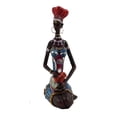thumbnail image 2 of Estatua de dama tribal africana, adorno coleccionable, estatua africana ligera de resina Estilo C, 2 of 9
