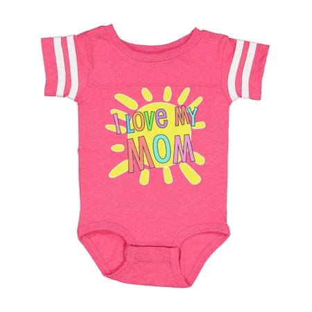 

Inktastic I Love my Mom- sun and rainbow letters Gift Baby Boy or Baby Girl Bodysuit