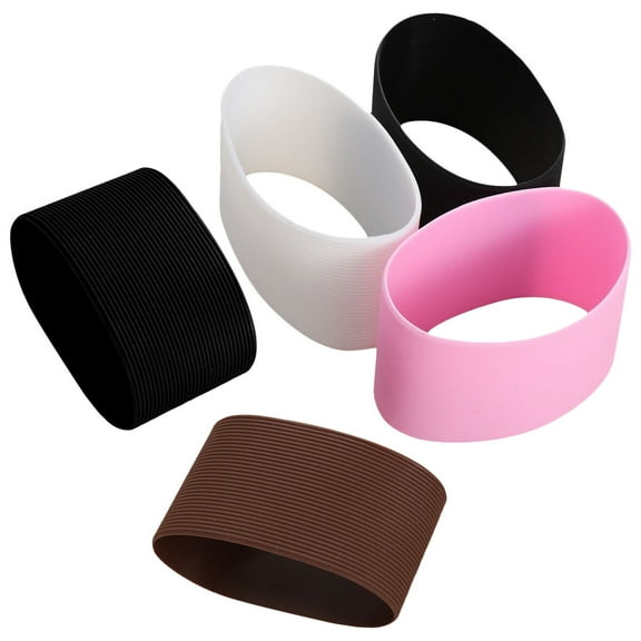 LOLIPPYY 5Pcs Silicone Bottle Protective Sleeve Heat Resistant Non Slip Grip for Tumbler Cups