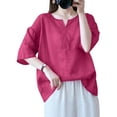 thumbnail image 3 of ZANZEA Women Summer Half Sleeve Solid Color Streetwear Top Blouses, 3 of 3