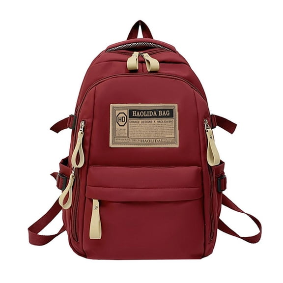 ZOUBAOQ Large Capacity Student Backpack for Men Women Simple Letter Print School Bag Lightweight Travel Rucksack