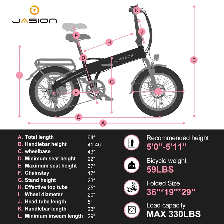 Jasion EB6 Electric Bike for Adults, 1000W Peak Motor Folding
