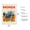 thumbnail image 2 of 1949 Monza Grand Prix - Vintage Car Racing Poster - Master Art Print 10in x 14in, 2 of 4