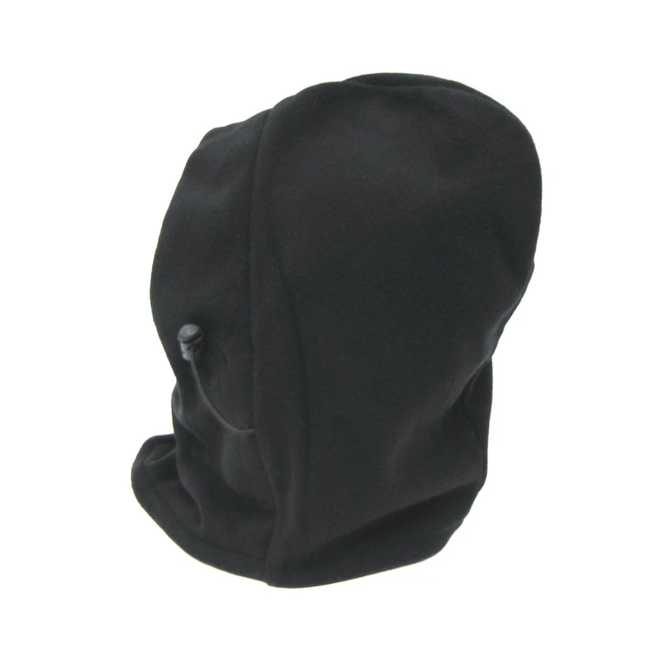 KNACK - Black Fleece Full Face Cover Warm Mask Hoodie Bike Ski Winter Balaclava Headwear