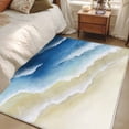 thumbnail image 4 of Area Rugs 2.7'x5', Navy Blue Ombre Ocean Carpet for Living Room Bedroom Dining Room, Watercolor Coastal Beach Waves Throw Kitchen Rugs Non Slip Washable Rectangle Indoor Outdoor Rugs, 4 of 8