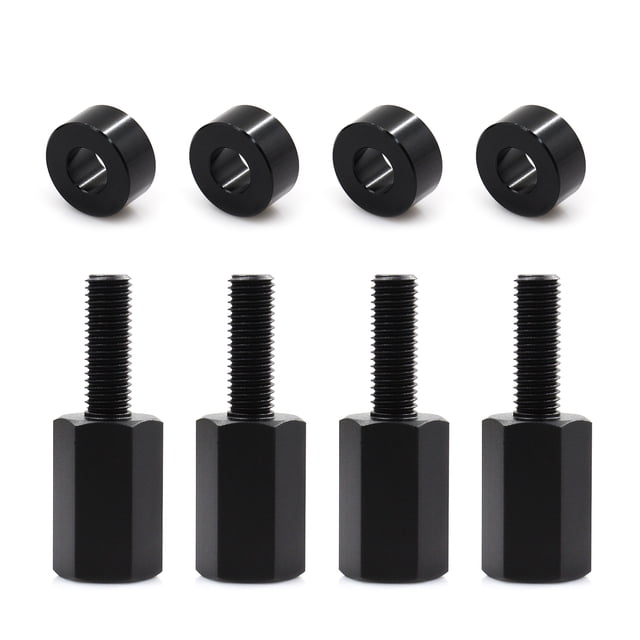 4-Pack Aluminum Alloy Black Seat Risers with Gaskets - Compatible Replacement for Can Am X3