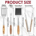 thumbnail image 5 of Jetcloudlive Heavy-Duty Grilling Accessories Rose Wooden Barbecue BBQ Grilling Tool Set Outdoor Grill Set with Spatula, Fork, Brush & Tongs,Essential Accessories for Barbecue & Grill, 5 of 9