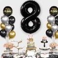thumbnail image 5 of 32 Inch Black Balloons Foil Ballon Digital Birthday Party Decoration Supplies Numbers 0, 1, 2, 8 Balloons -Number 8;, 5 of 6
