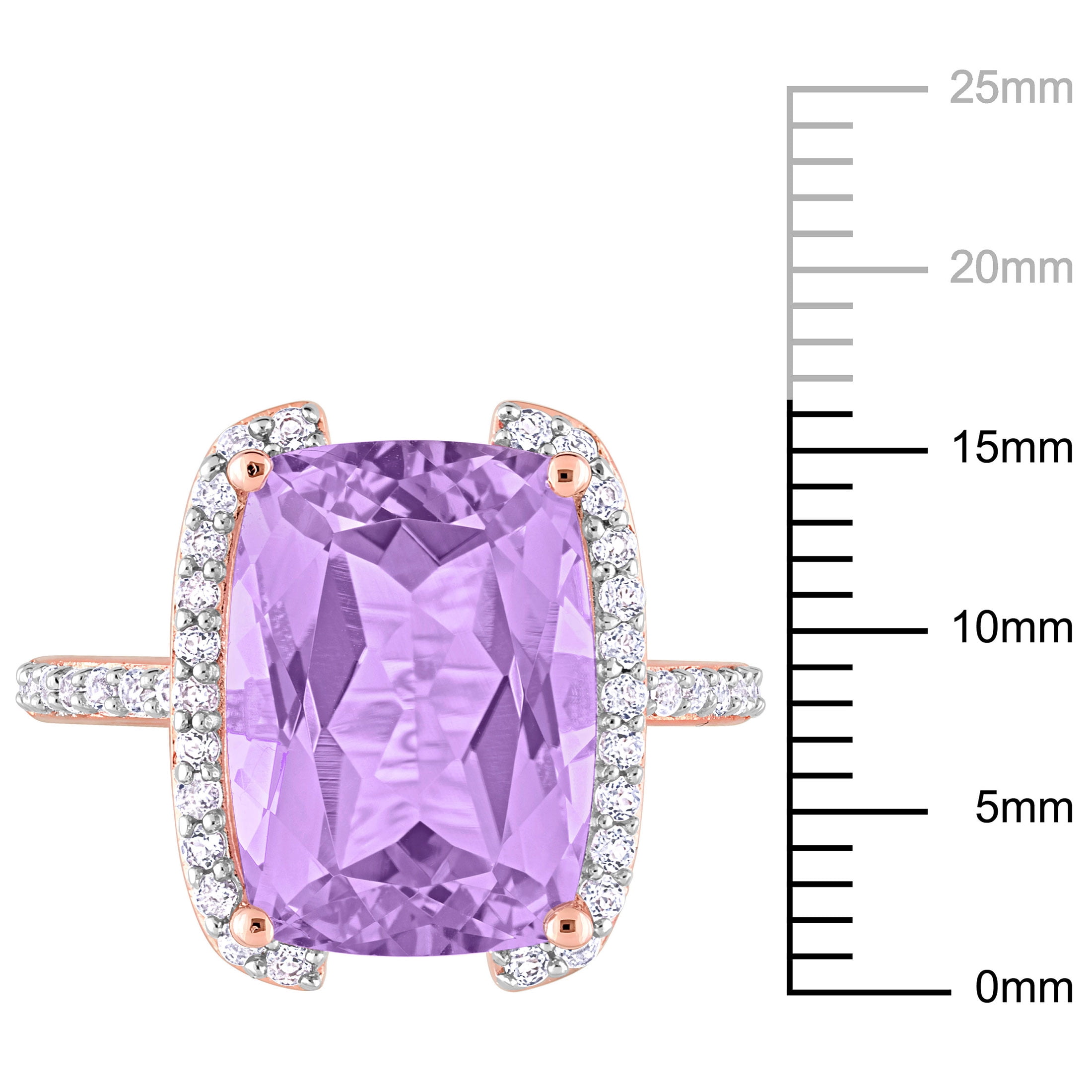 Everly Women's Amethyst and Topaz Rose Gold Plated Ring