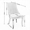 thumbnail image 4 of Furvclv Dining Chairs, Channel Kitchen Dinner Chair, Comfy Fabric Upholstered Accent Chair With Curved Solid Wood Legs For Dining Room, Set Of 2, 4 of 9