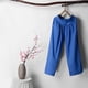 thumbnail image 3 of Pantalones de mujer, pantalones de pierna ancha, pantalones sueltos de cintura alta Irfora Azul/Grande, 3 of 7