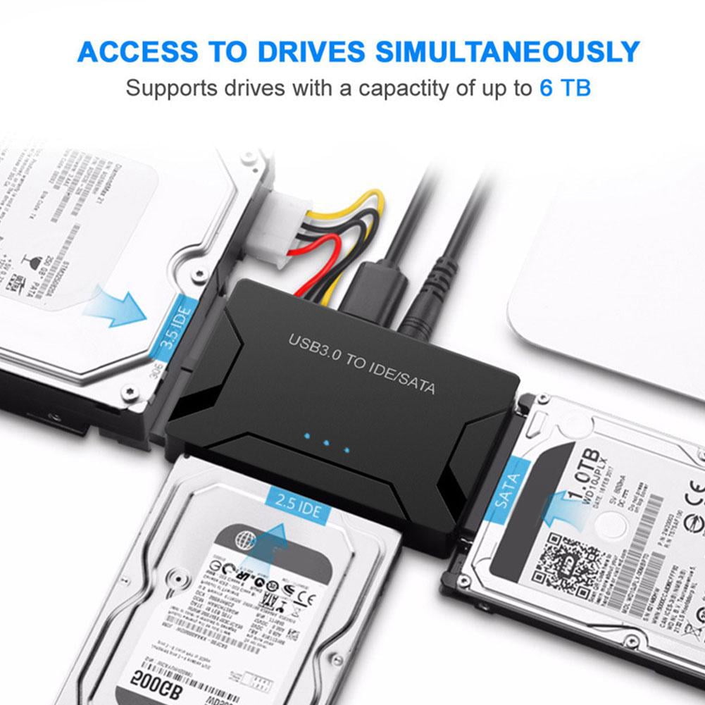 SHIBUN Black USB 3.0 to SATA/IDE Converter External Hard Drive Adapter