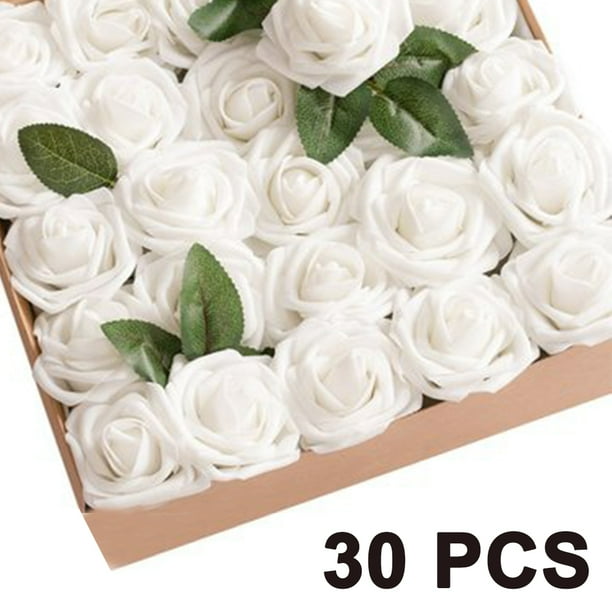 Flores de espuma sintética 25/30 flores falsas de burbujas rosas con tallos para arreglo de flores de boda DIY centro de mesa ramo decoración de fiesta Ormromra 2034848-6