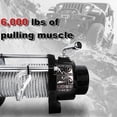thumbnail image 2 of 6000LB 12V Electric Winch, 4WD Recovery Winch with 0.275Inch x 55.8Ft Steel Wire Rope, 2.8kW Motor, 170:1 Gear Ratio, Automatic Load-Holding Brake, for UTV/ATV Off-Road Vehicle Recovery ATW-6000W, 2 of 5