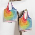 thumbnail image 4 of Single Shoulder Commuter Canvas Bag Large Capacity Can Be Carried Or Shoulder Storage For Daily Shopping Trips Gray Tie-Dye Background Rainbow Colors_3, 4 of 7