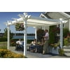 Vita 120"L x 120"W x 104"H Vinyl Avalon Louvered Pergola, White, VA42062
