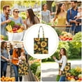 thumbnail image 4 of Sunflower Print Reusable Grocery Tote Bag – Vintage Boho Farmhouse Canvas Shopping Bag with Watercolor Floral Design, Beach, Picnic, Summer & Fall, 4 of 7