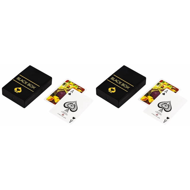 Black Box Premium Plastic Playing Cards Pack Of 2 With Case, Waterproof, Bridge Size For Kid - Multicolor | With Much Better Look | Use For Party & Game | Waterproof Playing Cards