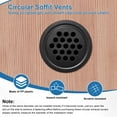 thumbnail image 4 of Uxcell Paquete de 20 Respiraderos Circulares de Soffit, 25mm/0.98 Pulgadas Respiraderos Redondos de Acero Inoxidable con Rejilla para Baño Hogar/ Oficina/Cocina/Armario/Guardarropa [Negro], 4 of 7