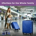 thumbnail image 4 of Nicetravel 4-Piece Hardside Luggage Set,Lightweight suitcase with TSA Locks & Double Spinner Wheels, Navy, 4 of 5