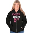 thumbnail image 4 of Breast Cancer Check Them Out BCA Womens Plus Size Graphic Zipper Hoodie Brisco Brands 2X, 4 of 5