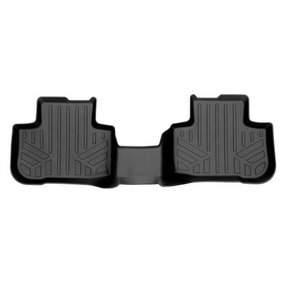 SMARTLINER All Weather Custom Fit Floor Mats 2nd Row Liner Black Compatible With 2018-2022 BMW X3 / 2019-2022 BMW X4