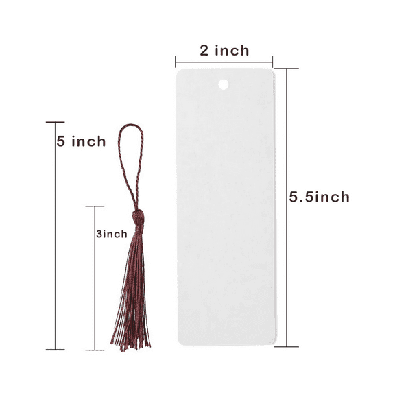 96 Pcs Paper Bookmarks Blank Cardstock Book Marks with Colorful Tassels for DIY Gifts Tags Make Your Own Bookmark