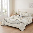 thumbnail image 2 of Twin XL Quilt Set 68''x98'', Sand Dollar Coastal Lightweight Summer Bedspread Coverlet Set with 2 Pillow Shams, Summer Beach Beige Sea Breathable All Season Quilt Bedding for Dorm/Guest Room, 2 of 9