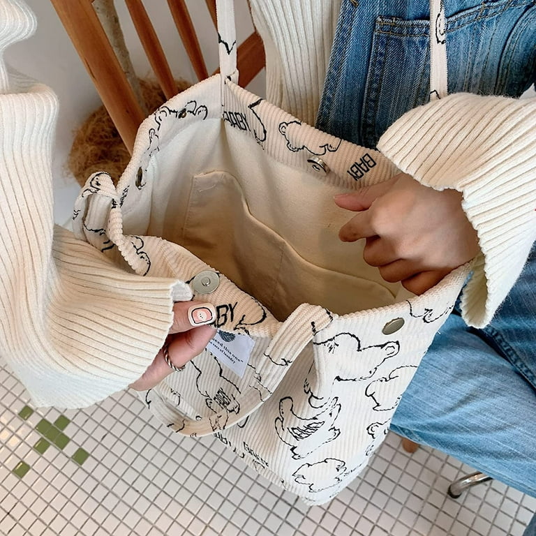 Corduroy Tote Bag Aesthetic Tote Bags For School Cute Tote Bags Teen Girls  Trendy Stuff