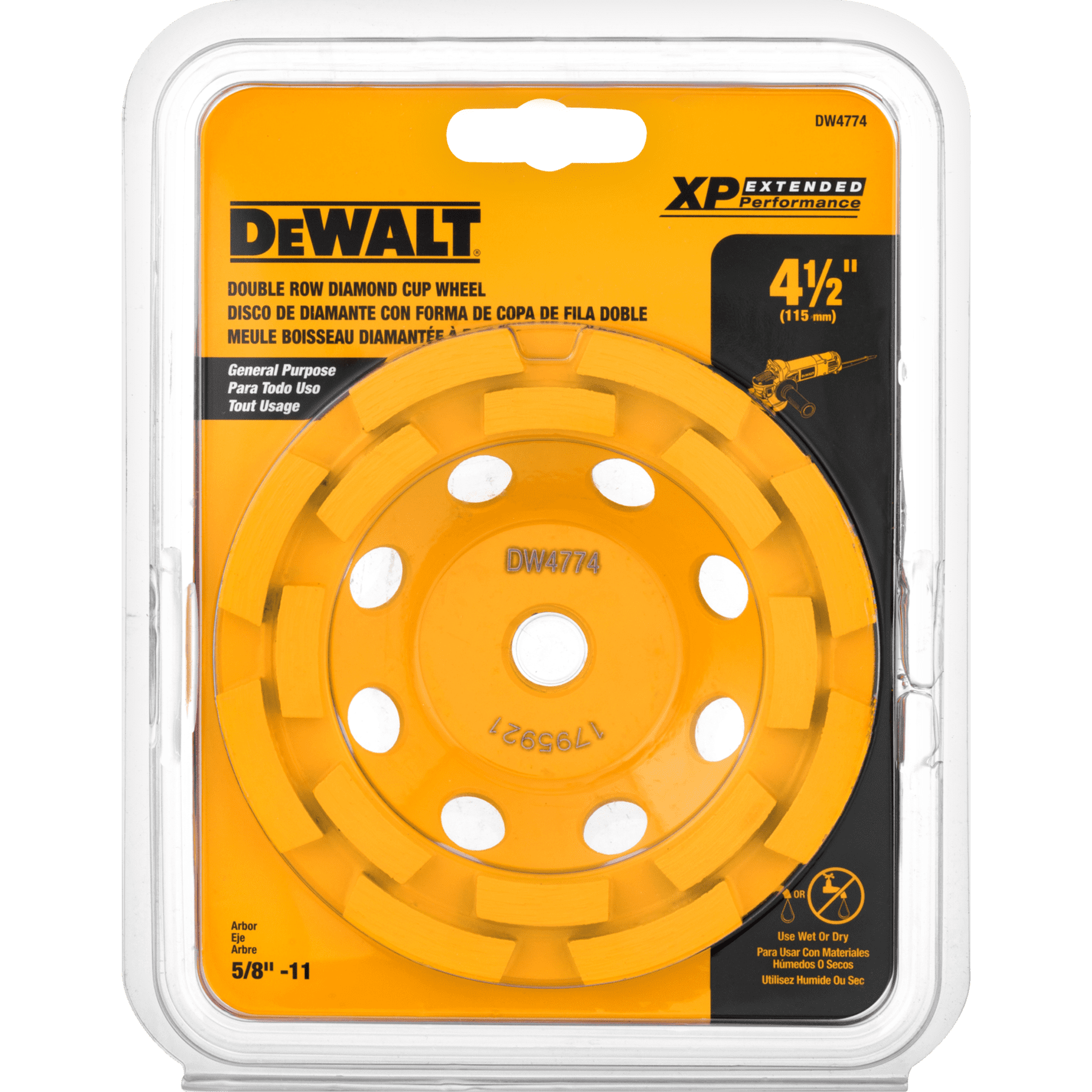 DeWALT® 4 Double Row Diamond Cup Grinding Wheel