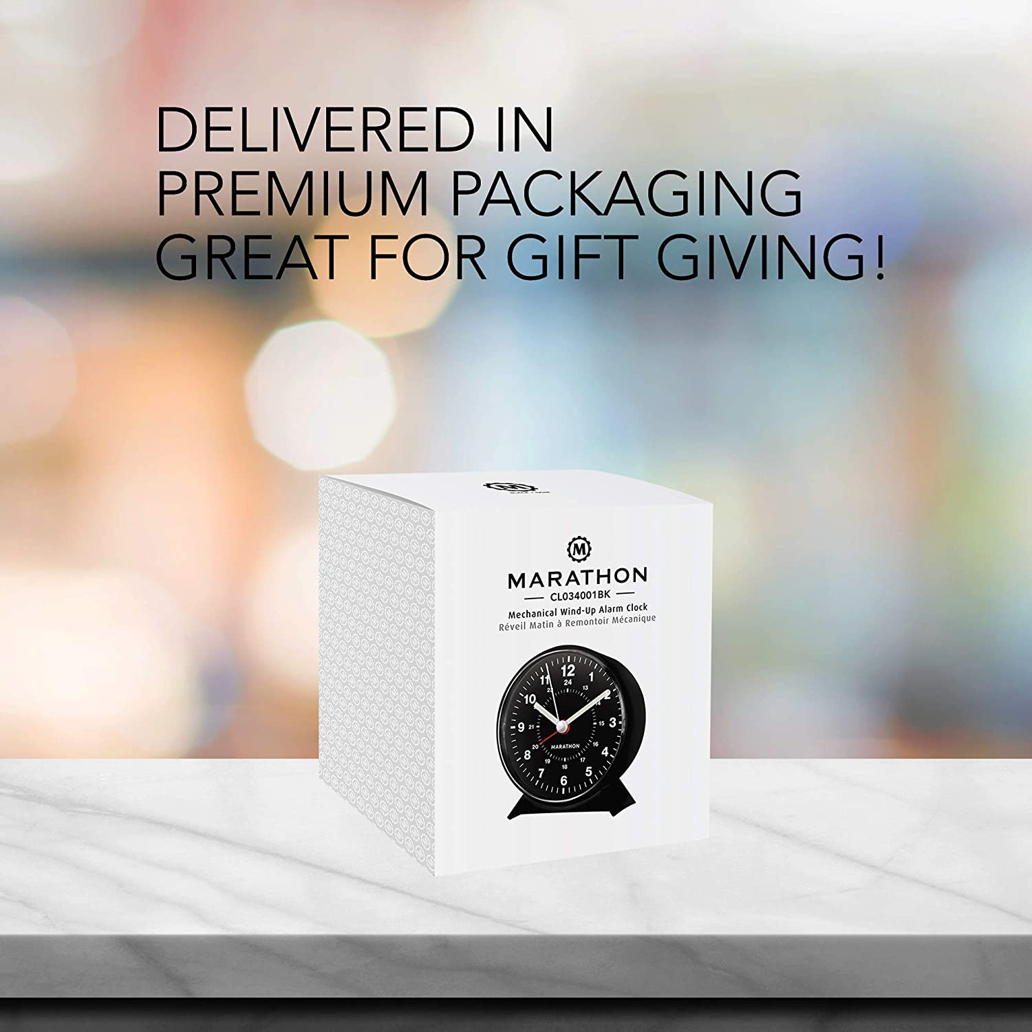 Buy Marathon CL034001BK Mechanical WindUp Alarm Clock Black Online