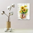 thumbnail image 3 of XUFX Sunflower Canvas Prints Wall Art Painting Picture - Floral in a Milk Can Vase Oil Painting Flower ArtworkStretched Ready to Hang for kitchen Wall Unframed 11x14inch, 3 of 3