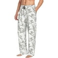 thumbnail image 3 of Kdxio Hand Drawn Rabbit Print Men's Sleep Pajama Pant Lounge Pants with Pockets, 3 of 8