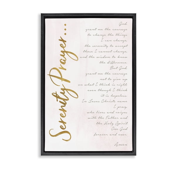 Stupell Industries Serenity Prayer Scripture Black Framed Floater Canvas Wall Art, design by Anna Quach